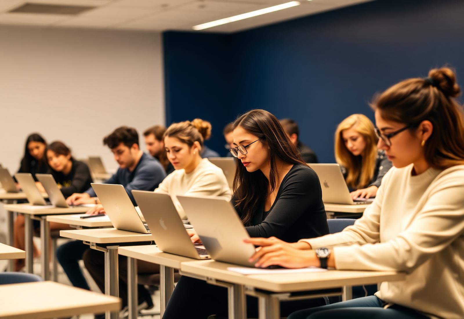 Alunos em formação profissional na Evoluir Escola de Competências
